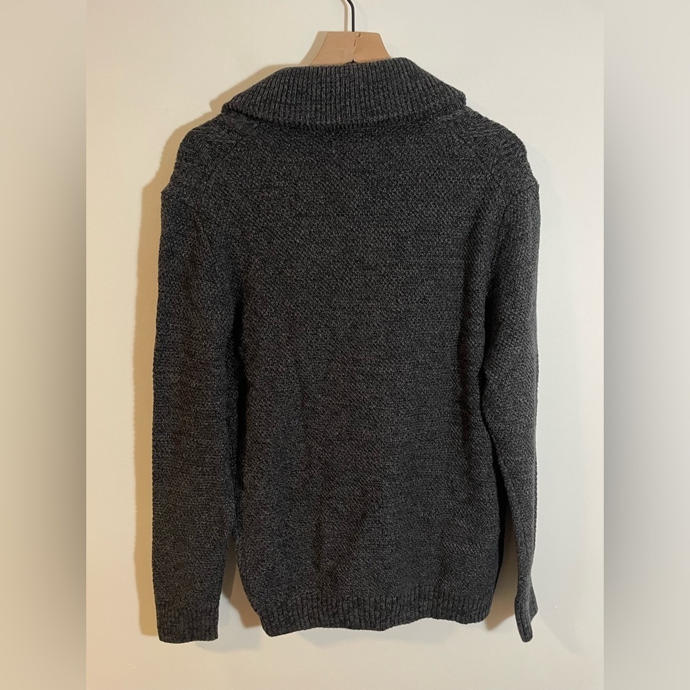 NWT Club Room Men's Chunky Knit Cardigan Gray Size Medium Eclectic Grandpa $75 - Picture 4 of 9